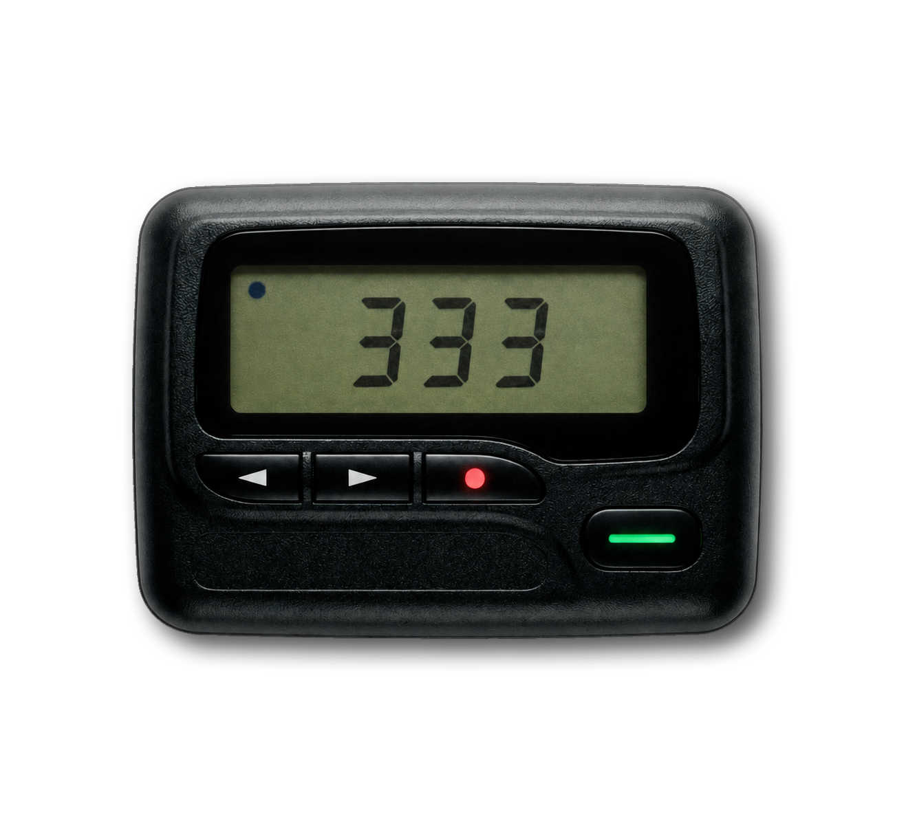 Vintage black pager displaying 333, representing Phresh’s Beeper feature for sending quick nudges to your Krew.